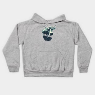 Vintage classic retro cow in field Kids Hoodie